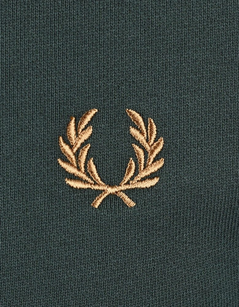 FRED PERRY HALF ZIP SWEATSHIRT GRASSROOTS/ECRU/ BRONZE
