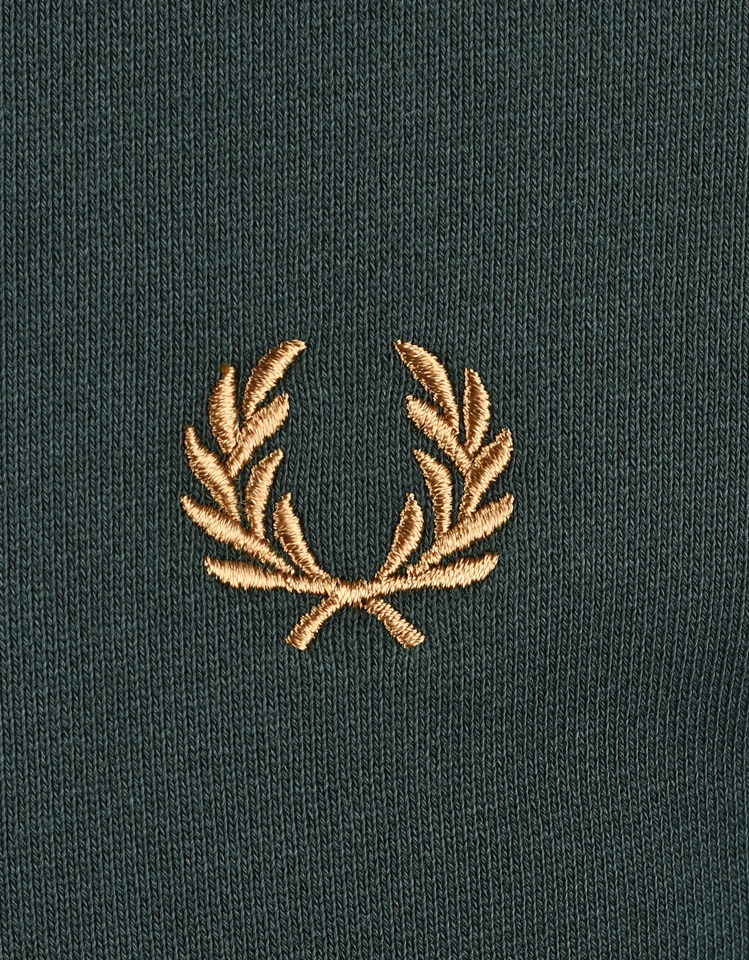FRED PERRY HALF ZIP SWEATSHIRT GRASSROOTS/ECRU/ BRONZE