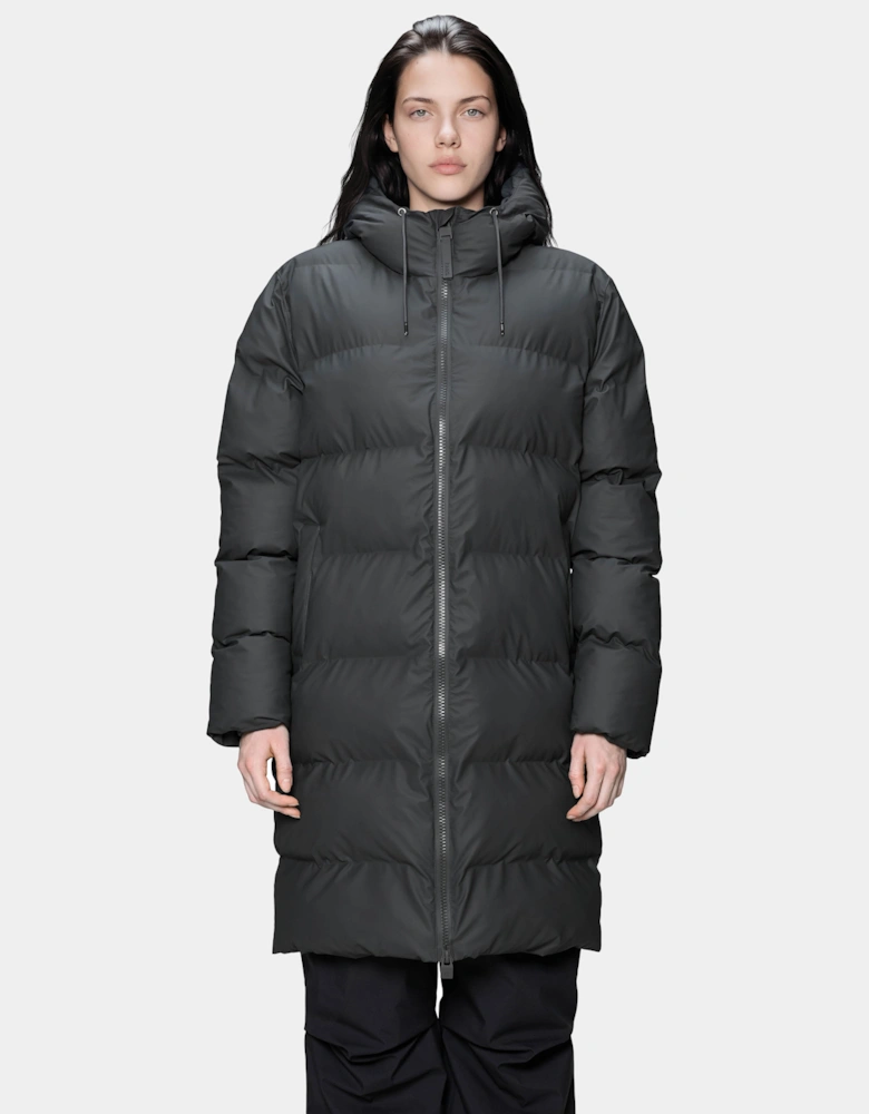 Rains Alta Long Unisex Puffer Jacket - 153 Dark Grey