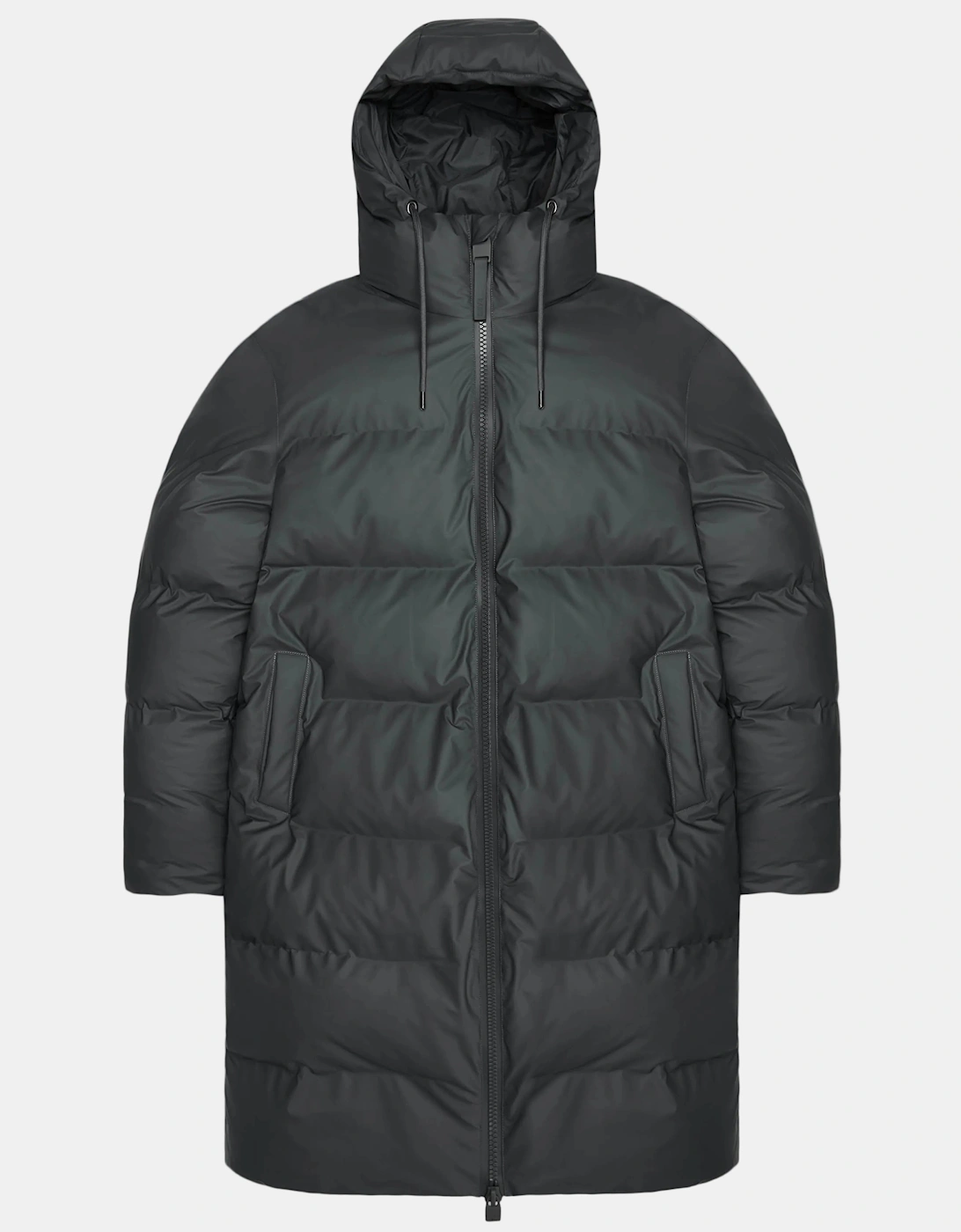 Rains Alta Long Unisex Puffer Jacket - 153 Dark Grey
