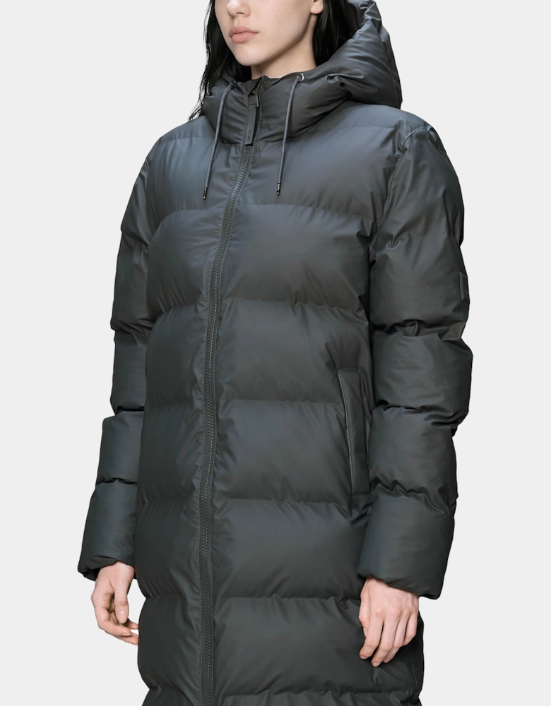Rains Alta Long Unisex Puffer Jacket - 153 Dark Grey