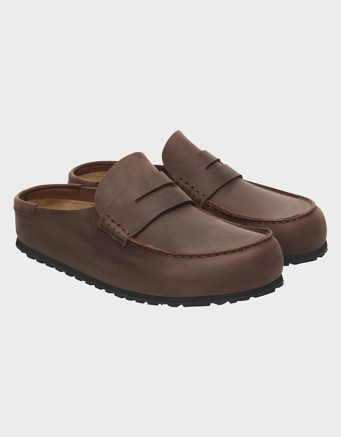Birkenstock Naples Wrapped Oiled Leather Mens Clogs - Habana