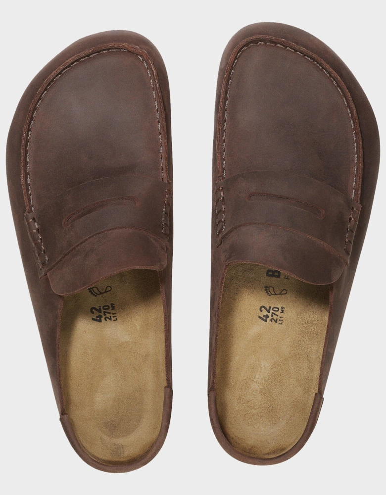 Birkenstock Naples Wrapped Oiled Leather Mens Clogs - Habana