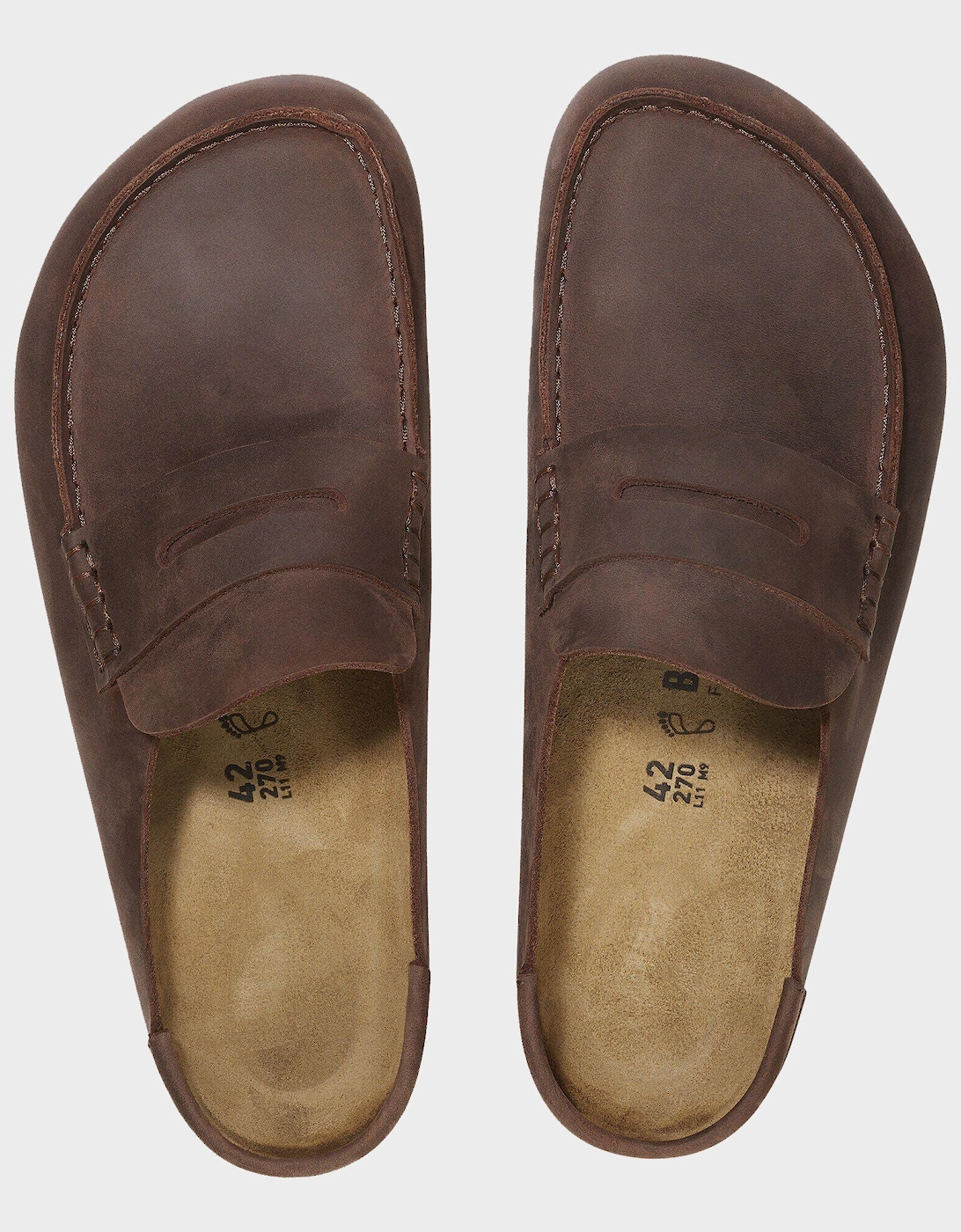 Birkenstock Naples Wrapped Oiled Leather Mens Clogs - Habana