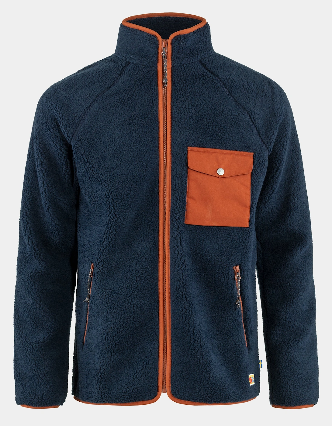 Fjallraven Vardag Pile Mens Fleece - Navy-Autumn Leaf 560-215