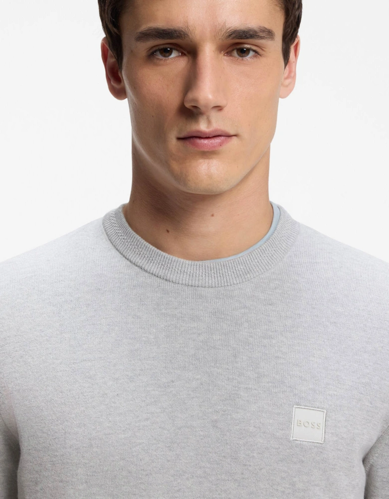 BOSS Orange Kanovano Mens Crew Neck Jumper  - Open Grey 086
