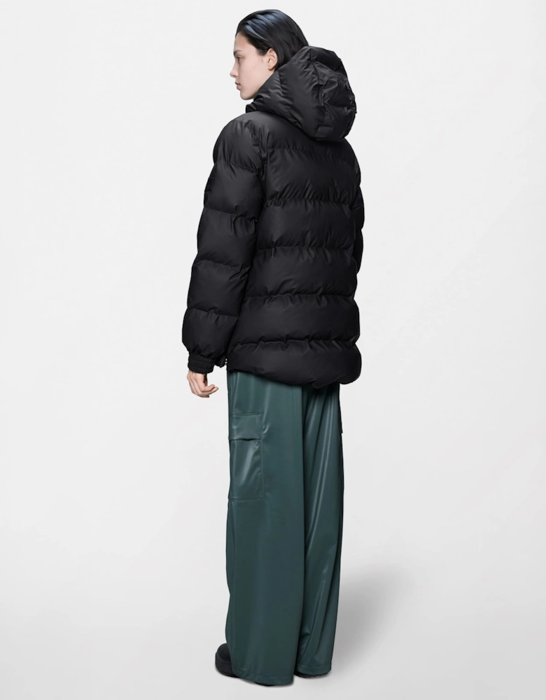 Rains Alta Womens A-Line Puffer Jacket - 01 Black