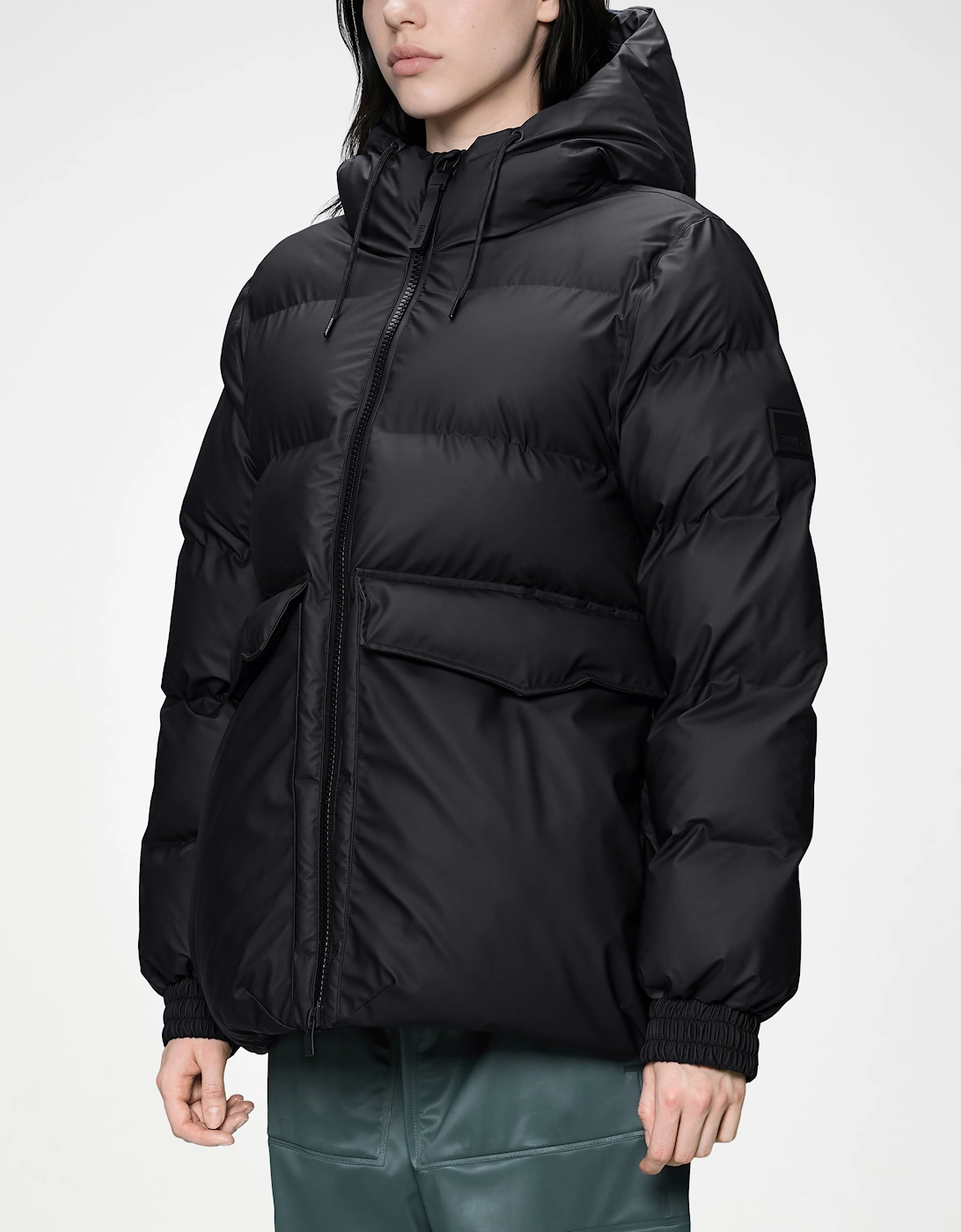 Women's Rains Alta Womens A-Line Puffer Jacket - 01 Black - Size: 10/8