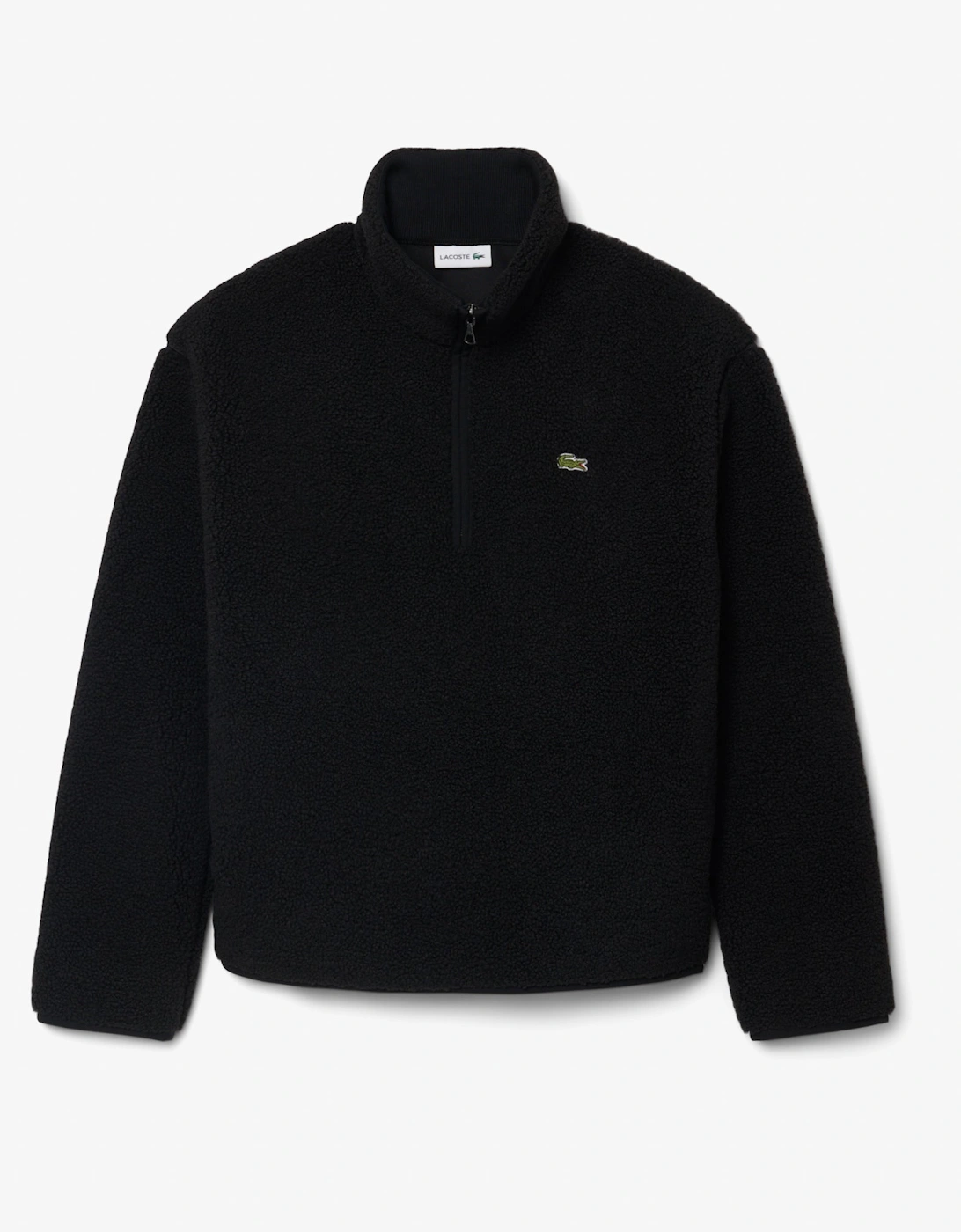 Men's Lacoste Sherpa Fleece Mens Half-Zip Sweatshirt - Black 031 - Size: XL