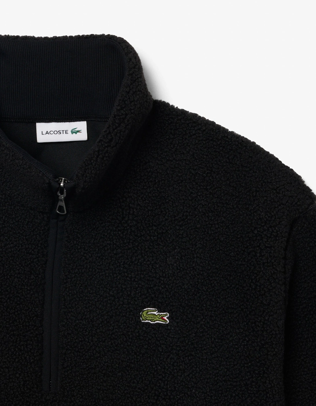 Lacoste Sherpa Fleece Mens Half-Zip Sweatshirt - Black 031