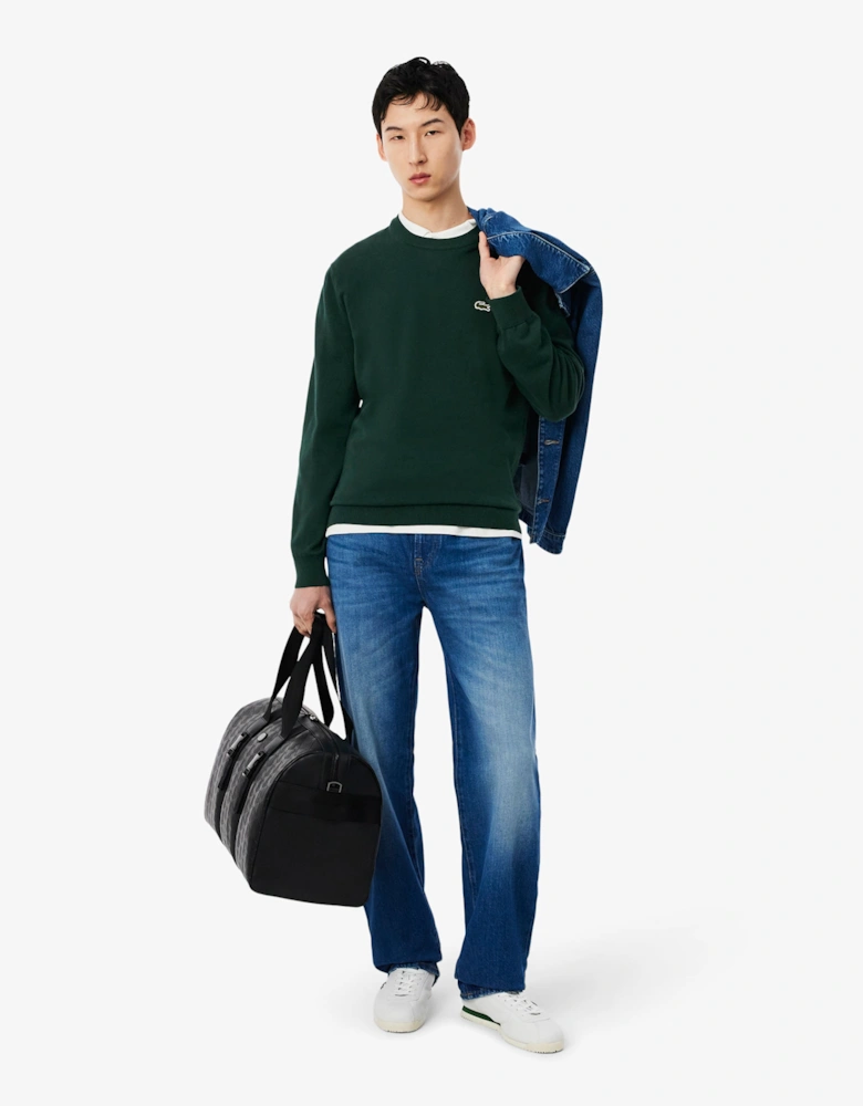 Lacoste Mens Organic Cotton Crew Neck Sweater - Sinople YZP