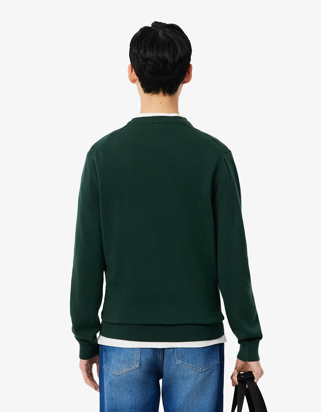 Lacoste Mens Organic Cotton Crew Neck Sweater - Sinople YZP