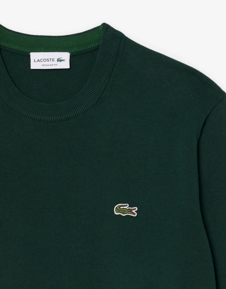 Lacoste Mens Organic Cotton Crew Neck Sweater - Sinople YZP
