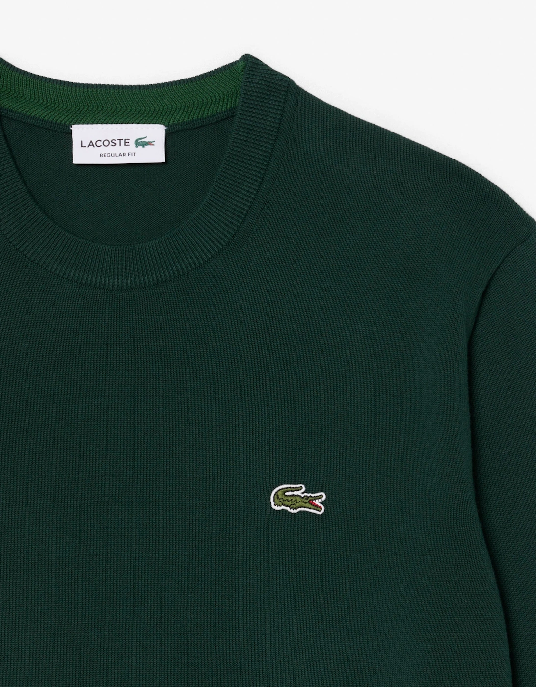 Lacoste Mens Organic Cotton Crew Neck Sweater - Sinople YZP