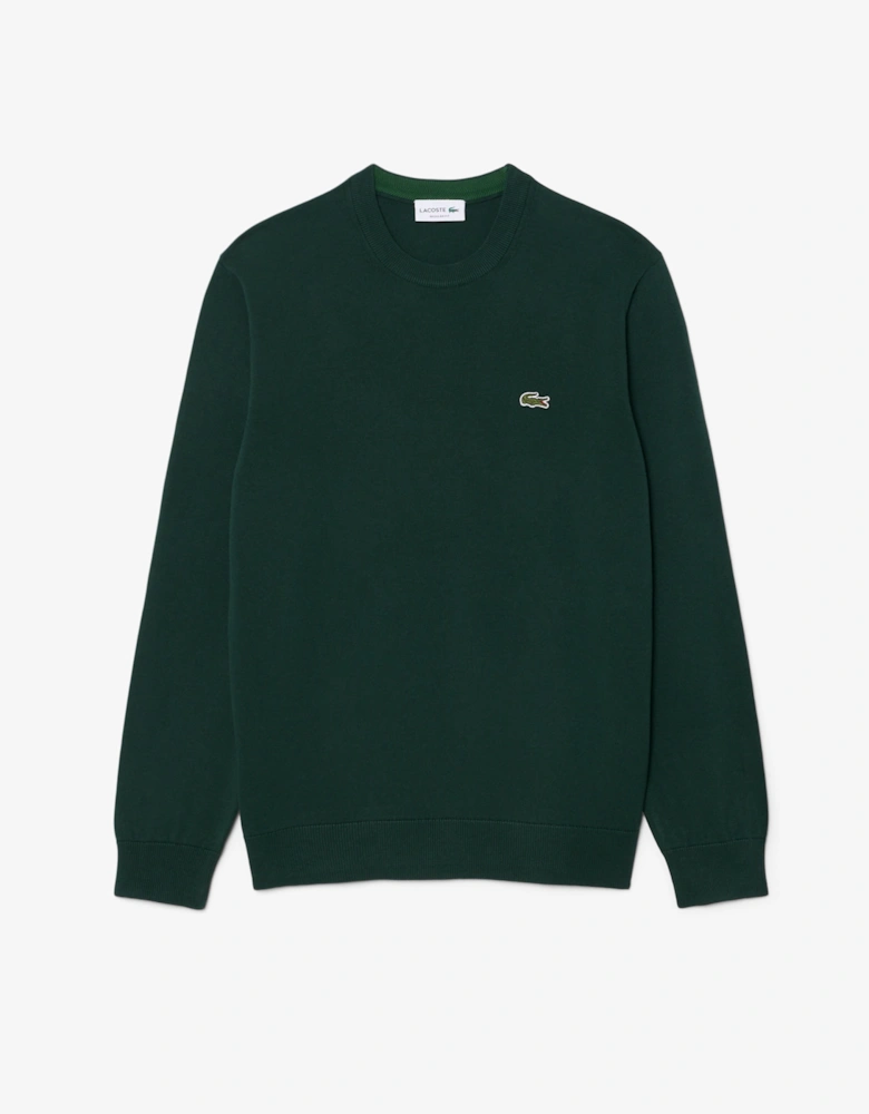 Lacoste Mens Organic Cotton Crew Neck Sweater - Sinople YZP