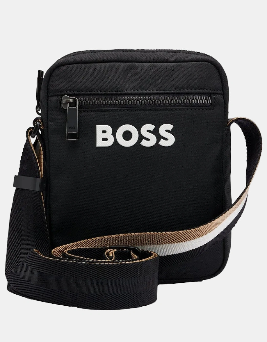 Men's BOSS Orange Catch 3.0 Mens Textured crossbody bag with logo - Black 001 - Size: ONE size