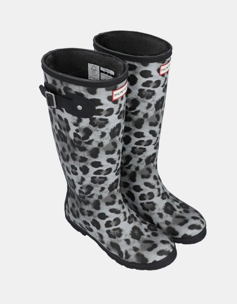 Hunter Womens Original Tall Insulated Snow Leopard Boot - Snow Leopard/Black