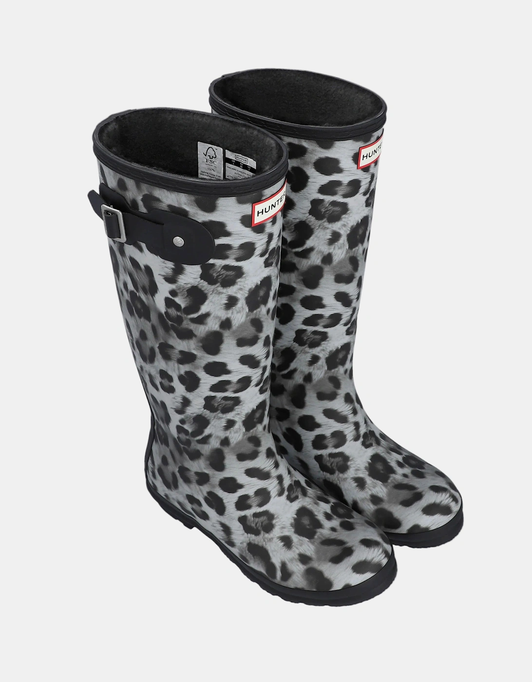 Hunter Womens Original Tall Insulated Snow Leopard Boot - Snow Leopard/Black