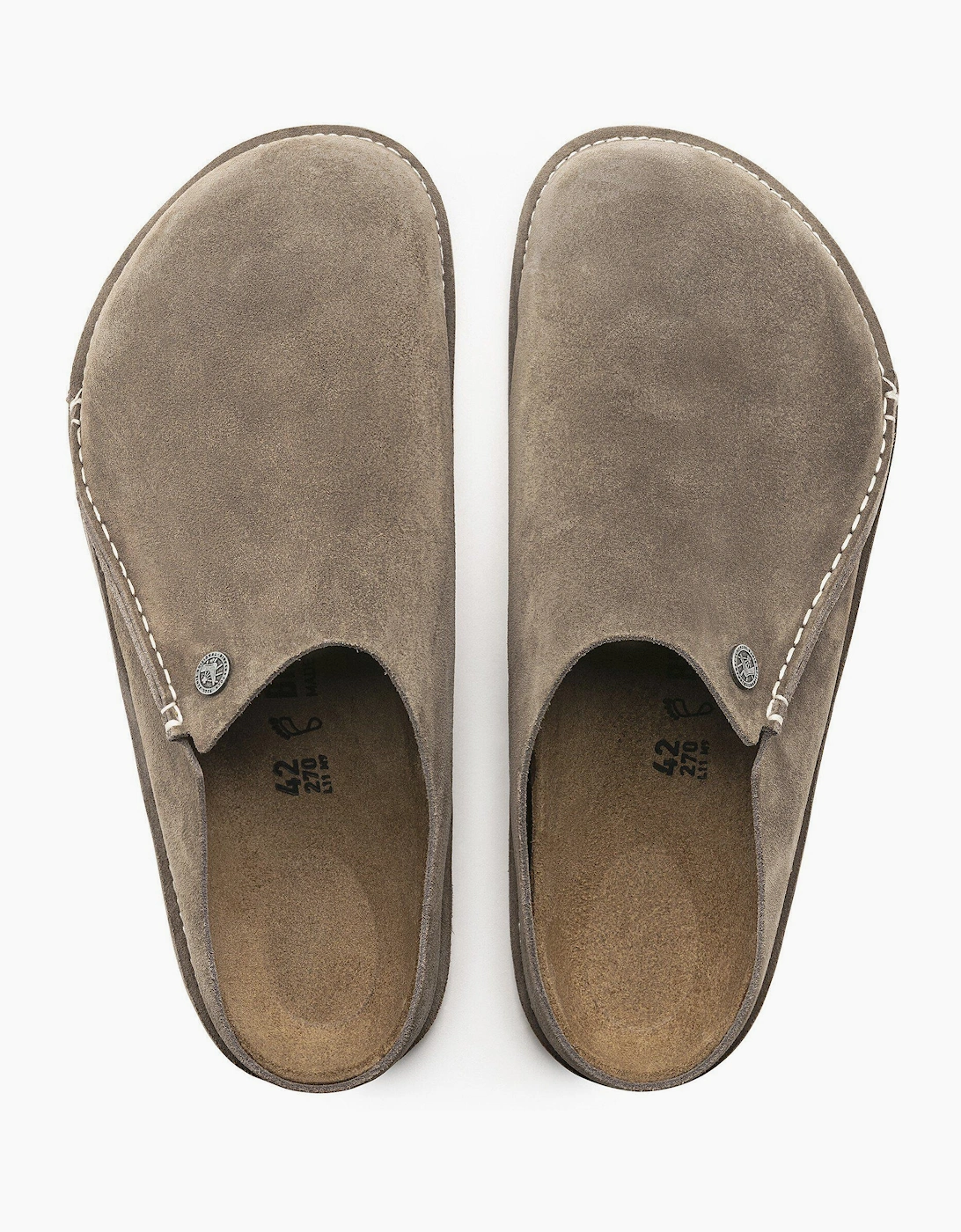 Birkenstock Zermatt Premium Suede Leather Womens Clogs - Grey Taupe
