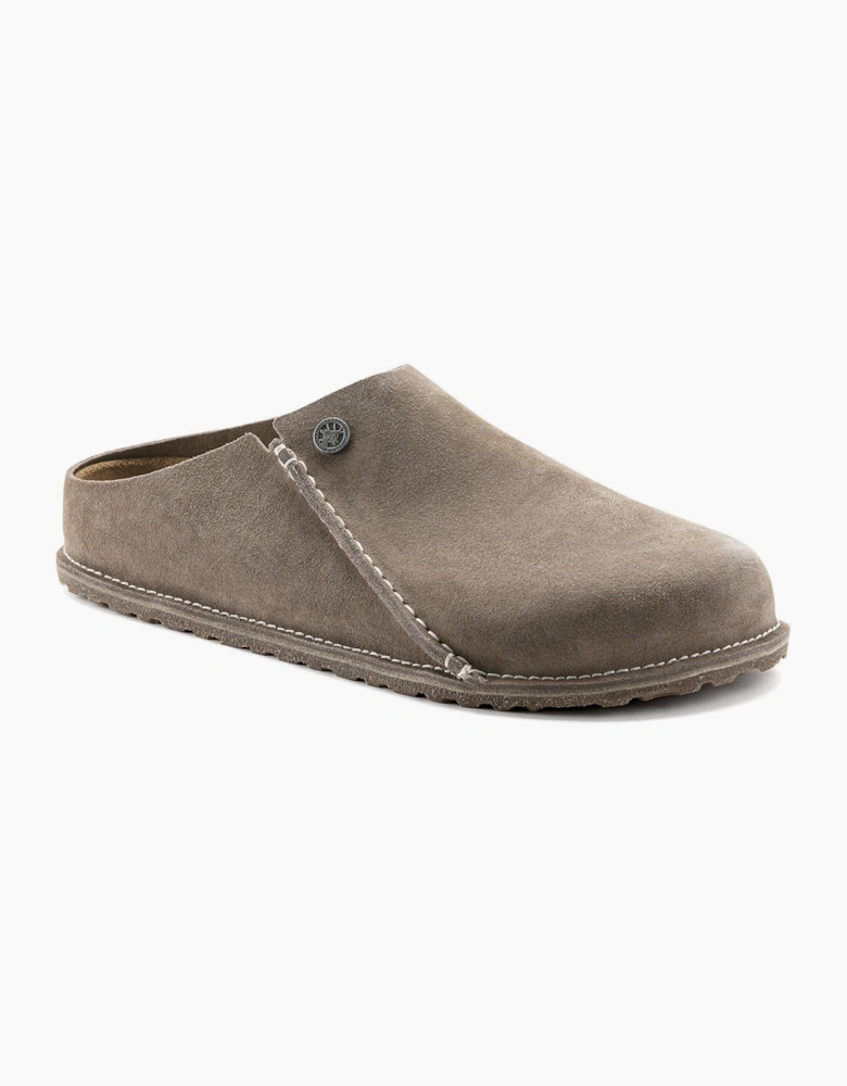 Birkenstock Zermatt Premium Suede Leather Womens Clogs - Grey Taupe