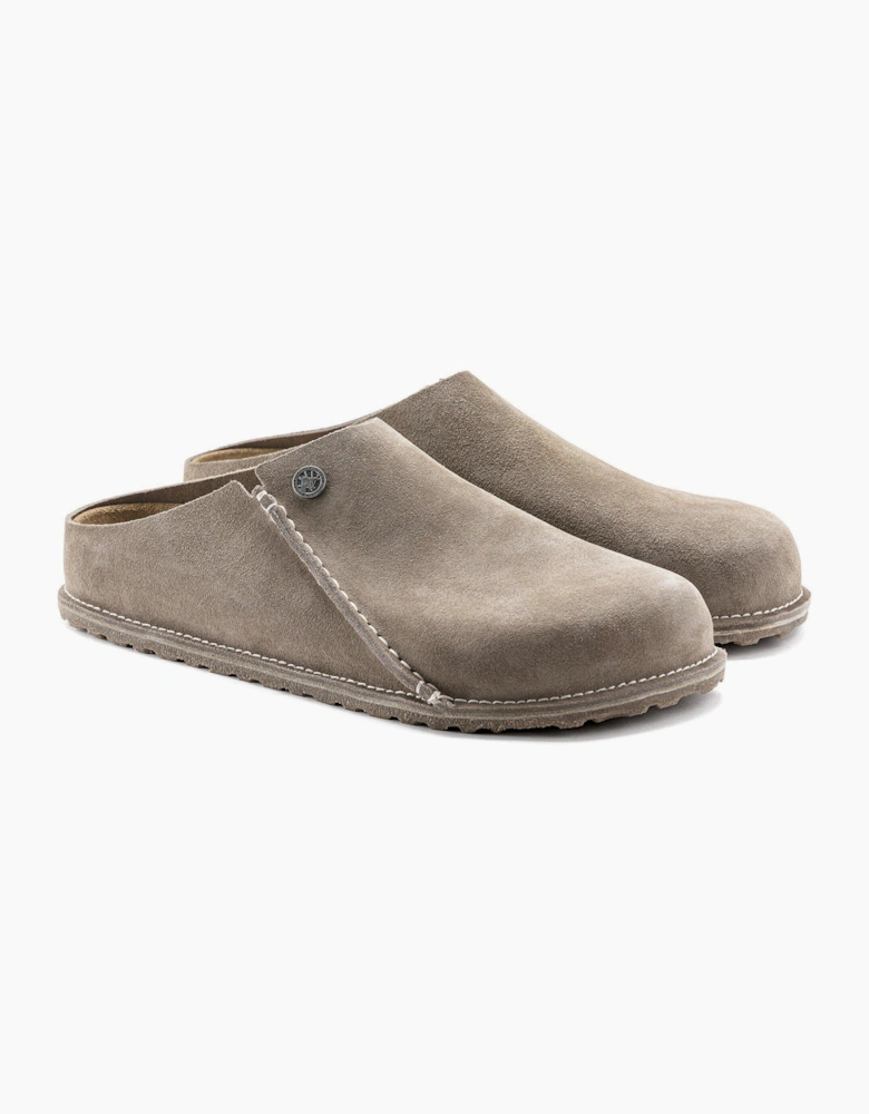 Birkenstock Zermatt Premium Suede Leather Womens Clogs - Grey Taupe