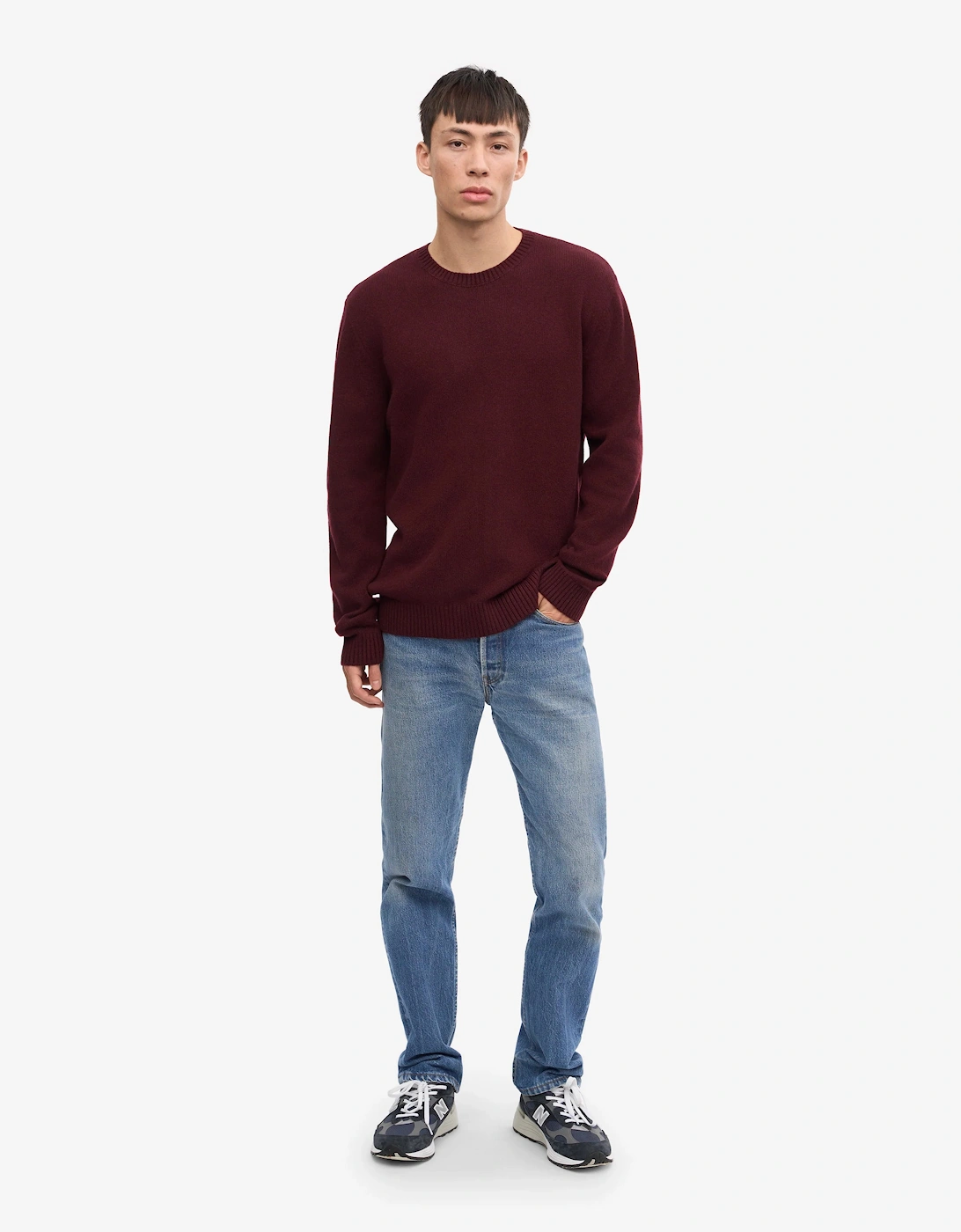Colorful Standard Classic Merino Wool Crew Neck Jumper - Oxblood Red