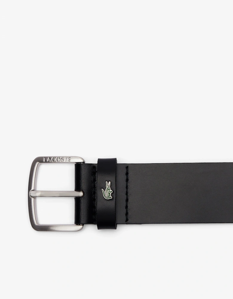 Lacoste Raw Edge Mens Leather Belt - Noir 000