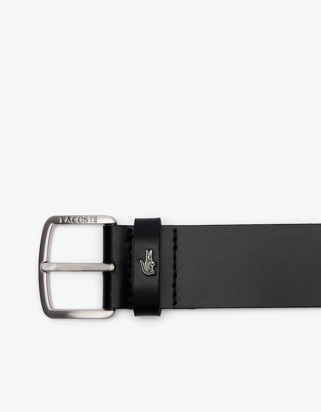 Lacoste Raw Edge Mens Leather Belt - Noir 000