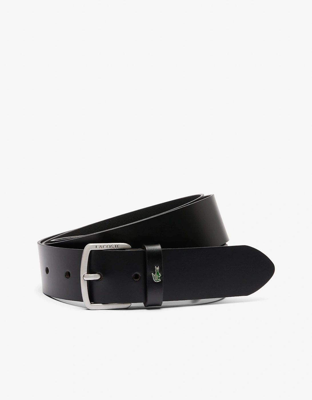 Lacoste Raw Edge Mens Leather Belt - Noir 000