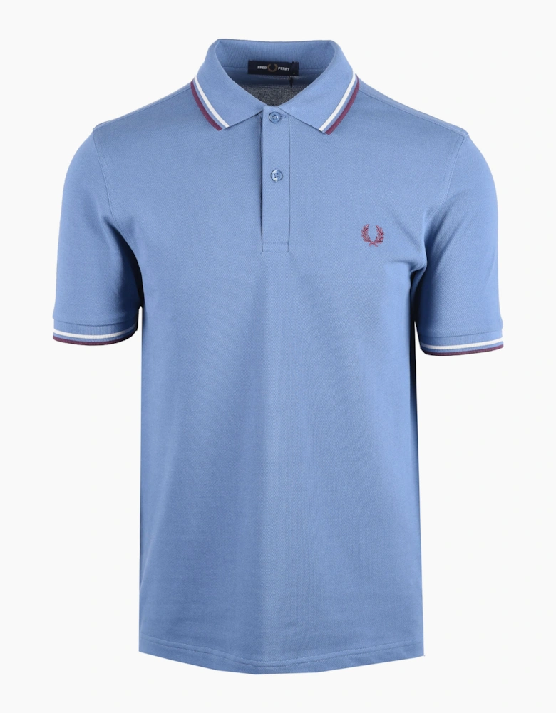 FRED PERRY TWIN TIPPED POLO ACEBLUE/SLT/PLUM
