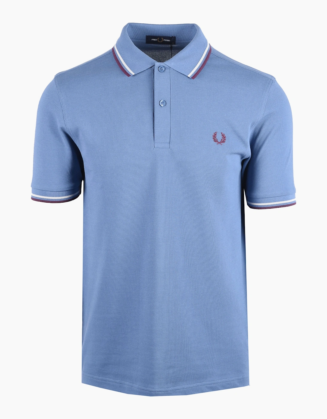 Men's FRED PERRY TWIN TIPPED POLO ACEBLUE/SLT/PLUM - Size: 40