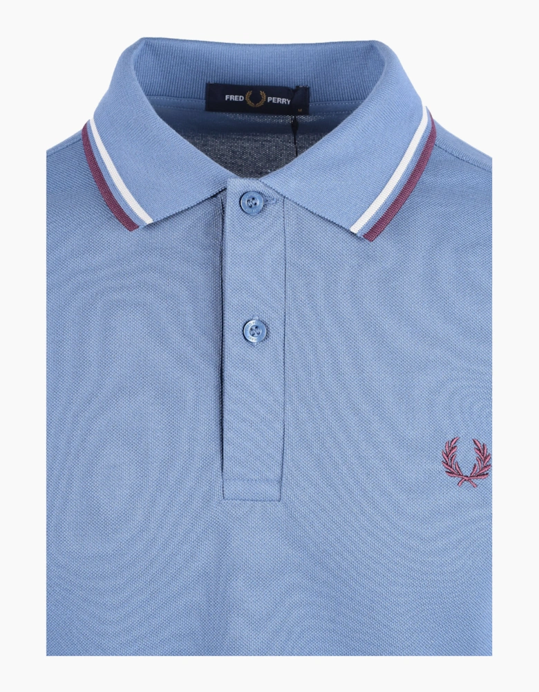 FRED PERRY TWIN TIPPED POLO ACEBLUE/SLT/PLUM