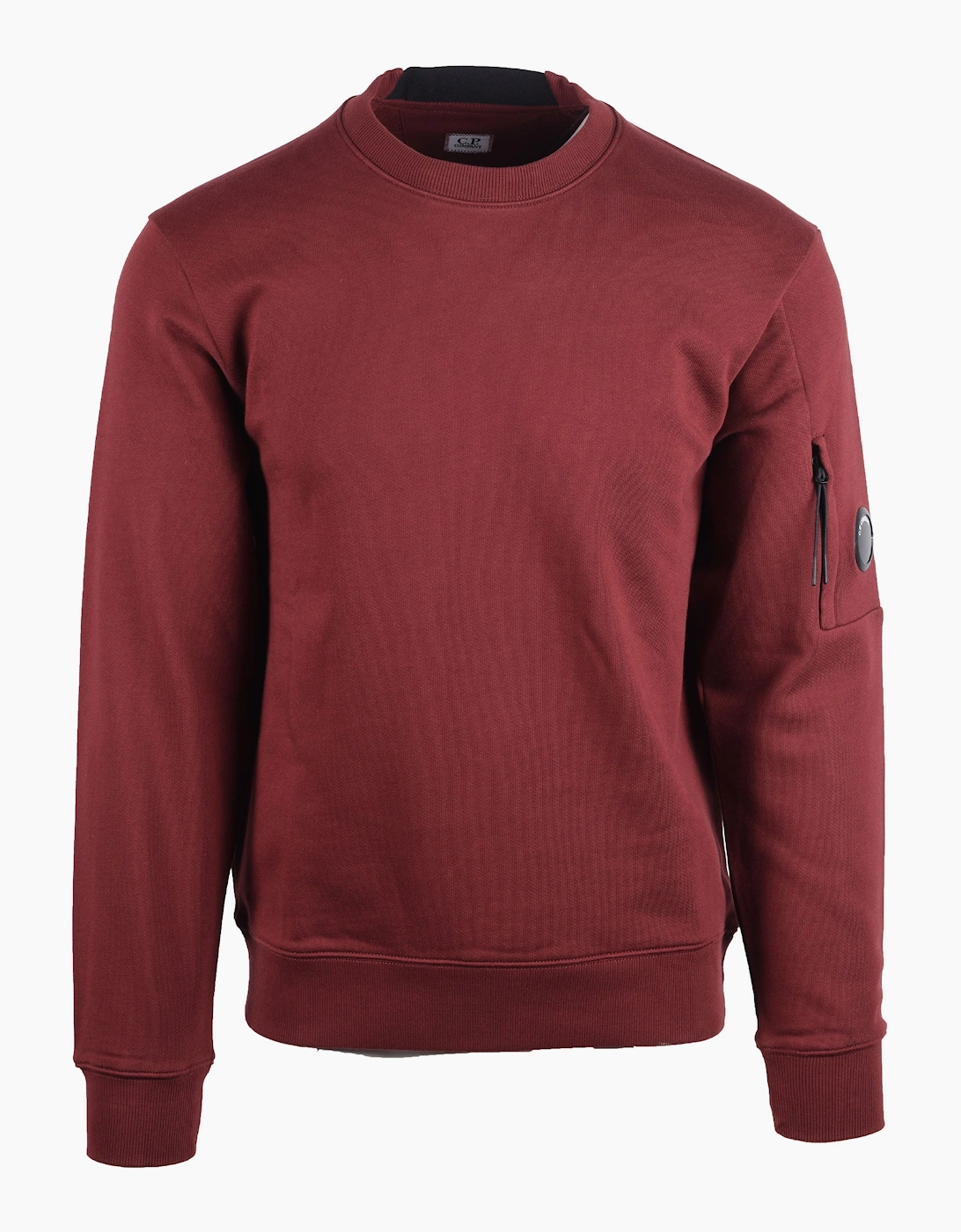 Men's CP COMPANY DIAGONAL RAISED SWEATSHIRT ANDORRA RED - Size: SIZE m