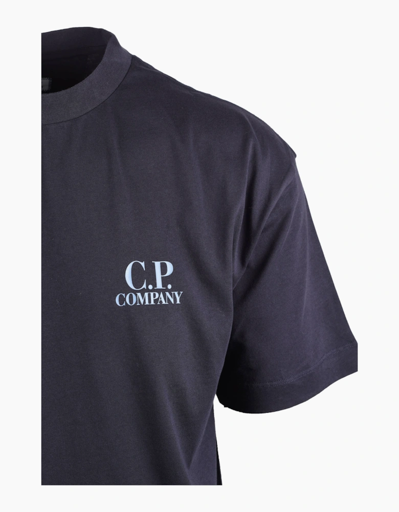 CP COMPANY FRONT & BACK PRINT T-SHIRT TOTAL ECLIPSE