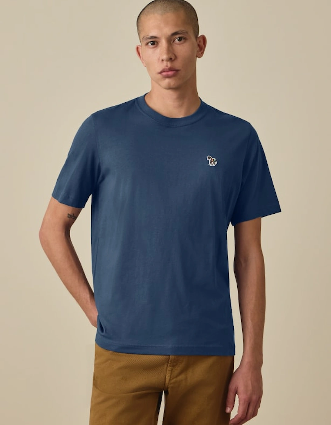 PS Paul Smith Reg Fit Zebra T-Shirt 46E Blue