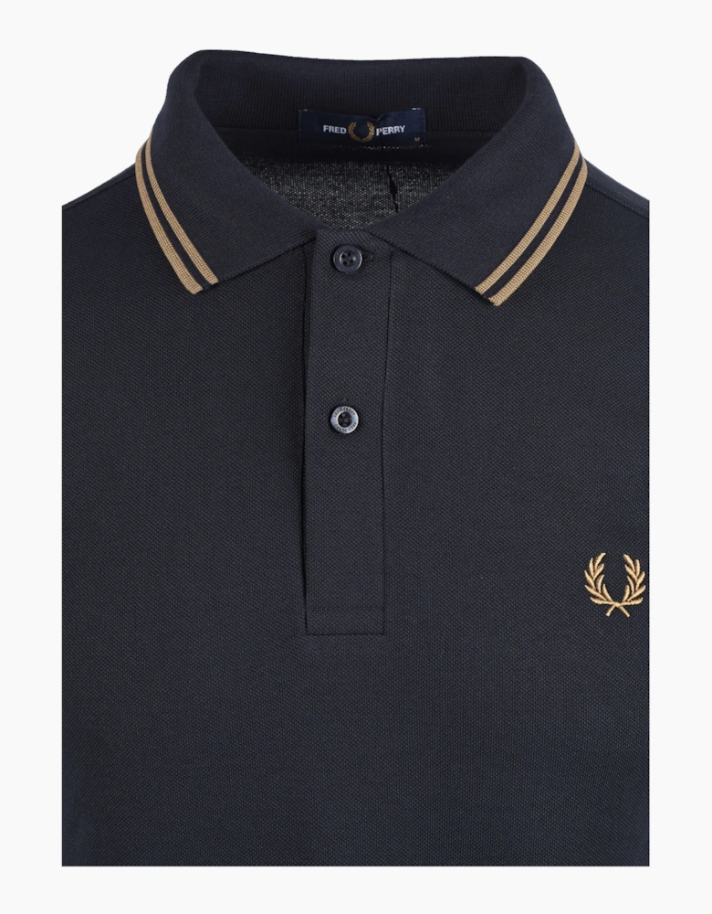 FRED PERRY TWIN TIPPED POLO NAVY/BRONZE