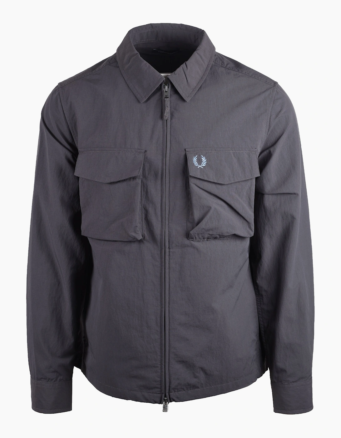 FRED PERRY RIPSTOP POCKET OVERSHIRT ANCHOR GREY