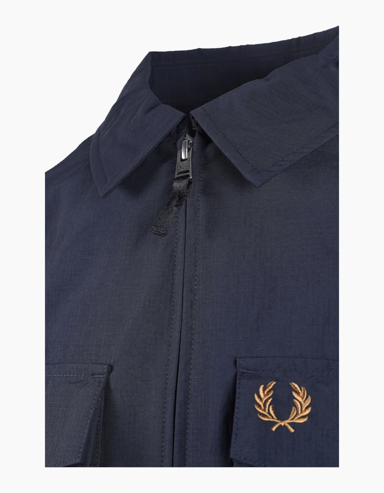FRED PERRY RIPSTOP POCKET OVERSHIRT NAVY