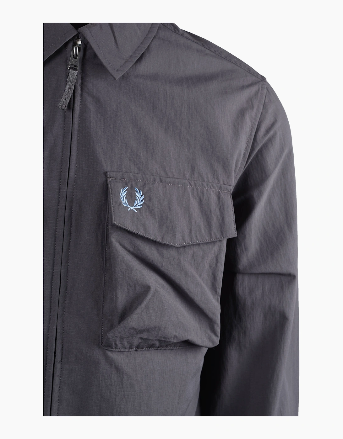 FRED PERRY RIPSTOP POCKET OVERSHIRT ANCHOR GREY