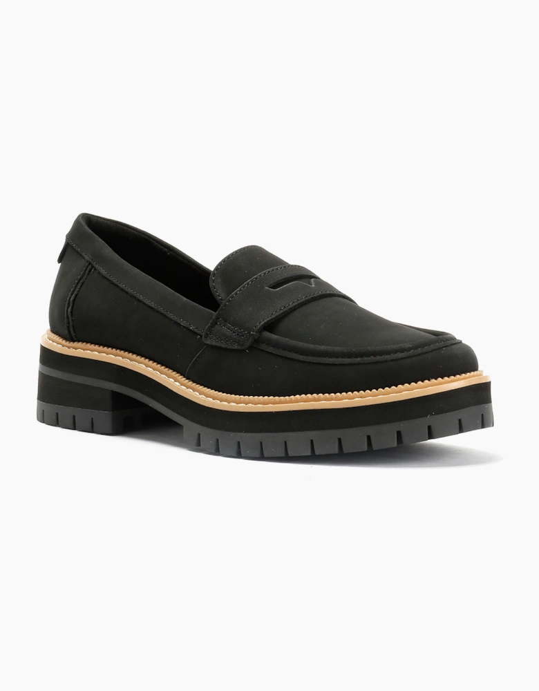 TOMS Cara Leather Women's Black Loafers