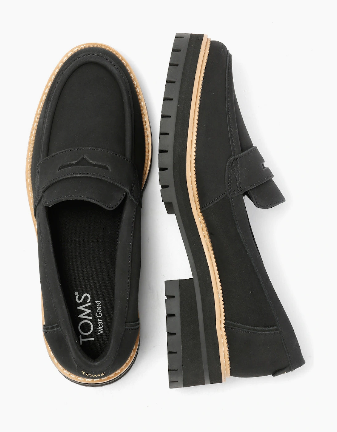 TOMS Cara Leather Women's Black Loafers