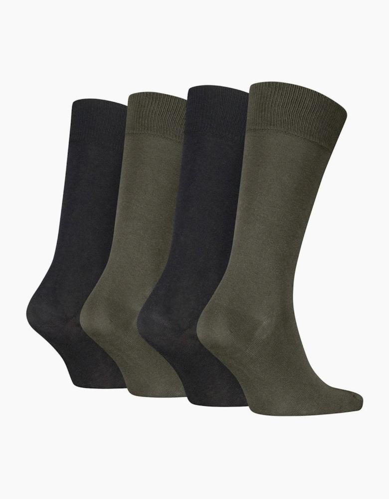 Calvin Klein 4 Pack Giftbox Classic Mens Crew Socks Olive Green