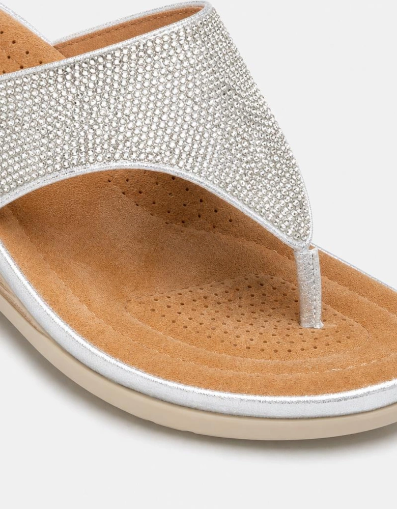 Cipriata SANDRA Womens Toe-Post Sandals Silver