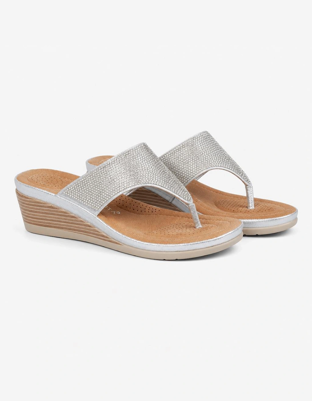 Cipriata SANDRA Womens Toe-Post Sandals Silver