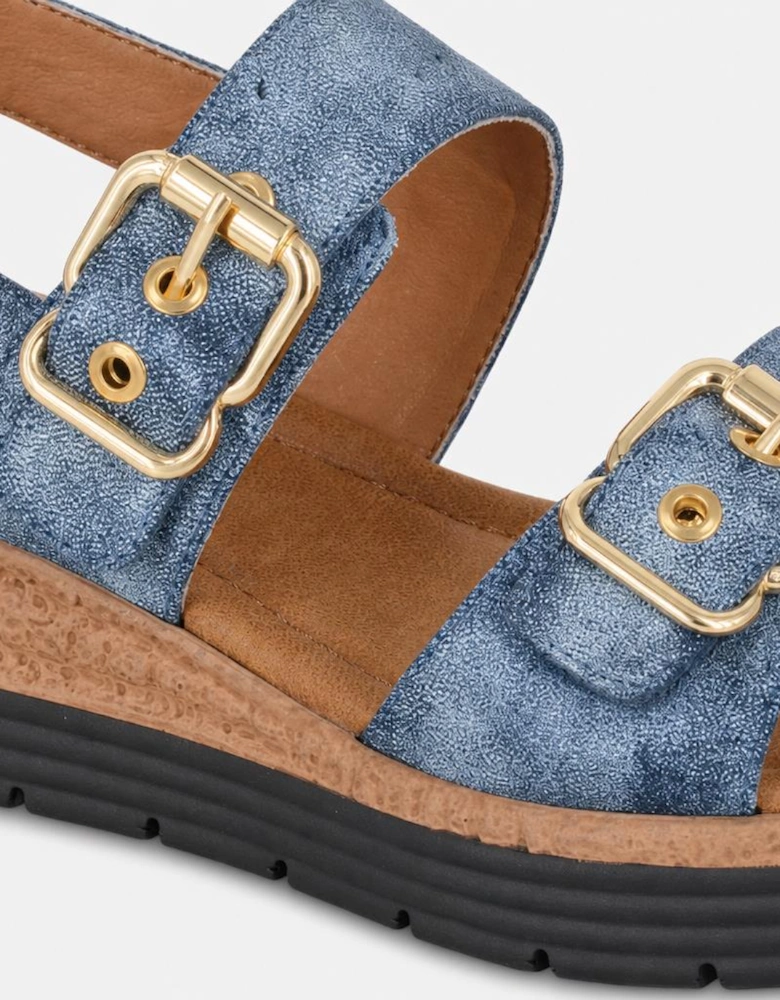 Cipriata MILIA Womens Cross Strap Sandals Blue