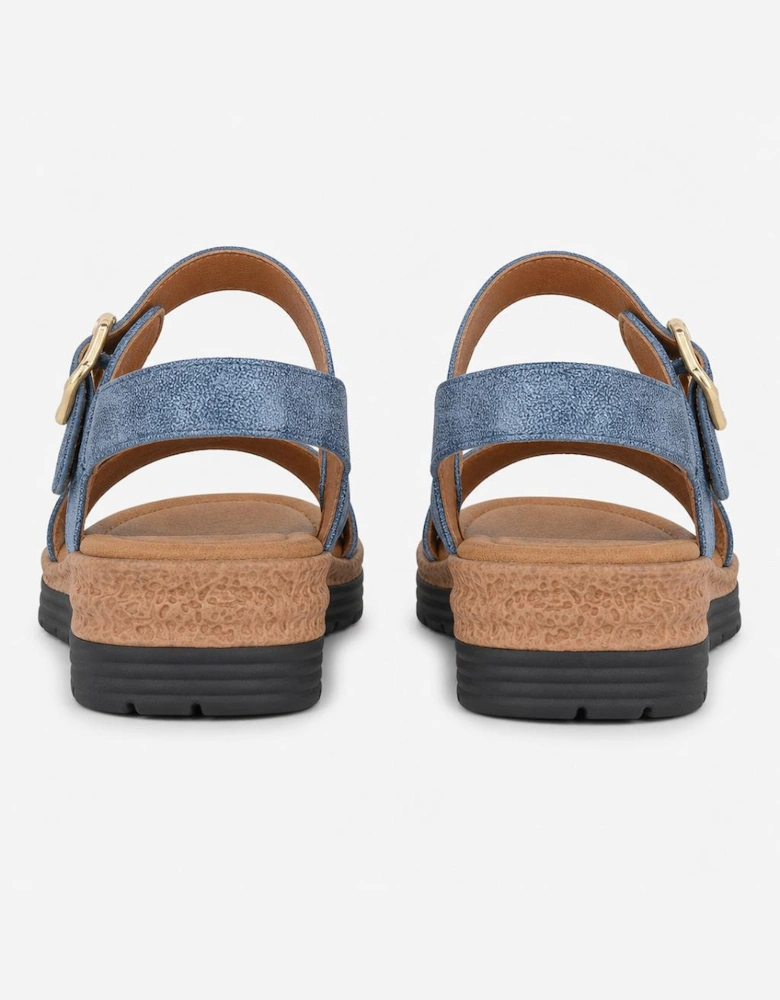 Cipriata MILIA Womens Cross Strap Sandals Blue