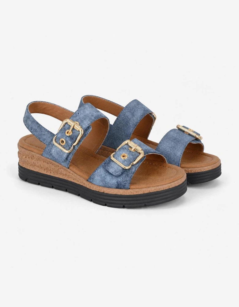 Cipriata MILIA Womens Cross Strap Sandals Blue