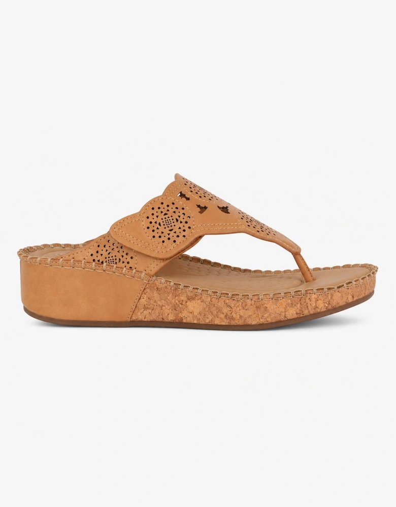 Cipriata CORINA Womens Toe-Post Sandals Light Tan