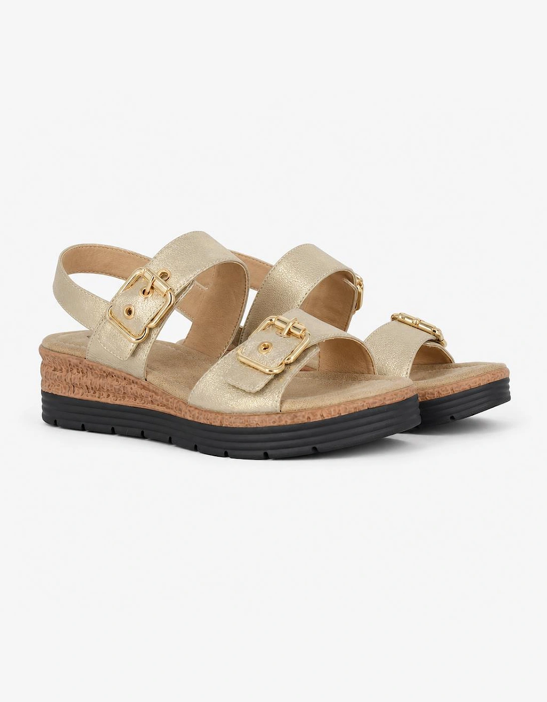 Cipriata MILIA Womens Cross Strap Sandals Gold