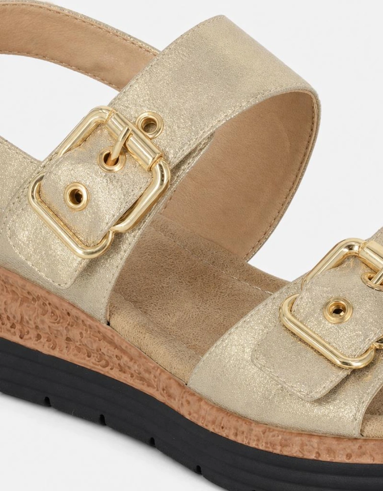 Cipriata MILIA Womens Cross Strap Sandals Gold